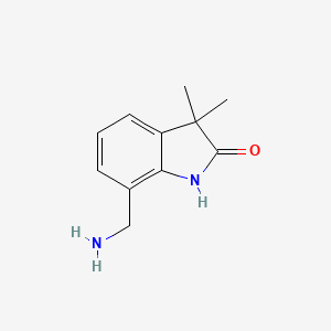 molecular formula C11H14N2O B12968219 7-(Aminomethyl)-3,3-dimethylindolin-2-one 