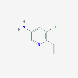 molecular formula C7H7ClN2 B12968235 5-Chloro-6-vinylpyridin-3-amine 