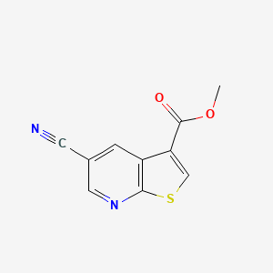 molecular formula C10H6N2O2S B12968309 Methyl 5-cyanothieno[2,3-b]pyridine-3-carboxylate CAS No. 116538-94-4