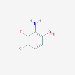 molecular formula C6H5ClFNO B12968368 2-Amino-4-chloro-3-fluorophenol 