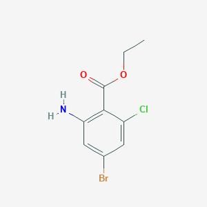 molecular formula C9H9BrClNO2 B12968459 Ethyl 2-amino-4-bromo-6-chlorobenzoate 