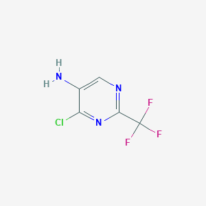 molecular formula C5H3ClF3N3 B12968480 4-Chloro-2-(trifluoromethyl)pyrimidin-5-amine 