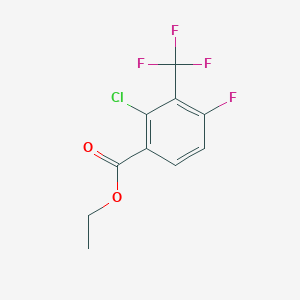 molecular formula C10H7ClF4O2 B12968487 Ethyl 2-chloro-4-fluoro-3-(trifluoromethyl)benzoate 