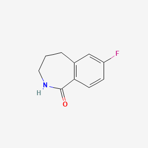 molecular formula C10H10FNO B12968702 7-Fluoro-2,3,4,5-tetrahydro-1H-benzo[c]azepin-1-one 