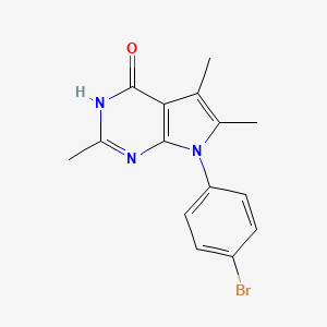 molecular formula C15H14BrN3O B12968754 7-(4-Bromophenyl)-2,5,6-trimethyl-3H-pyrrolo[2,3-d]pyrimidin-4(7H)-one 