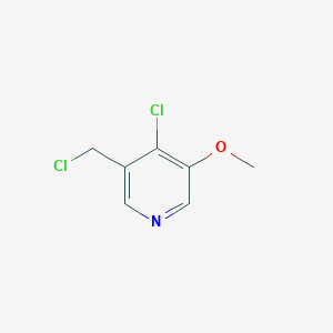 molecular formula C7H7Cl2NO B12968765 4-Chloro-3-(chloromethyl)-5-methoxypyridine 