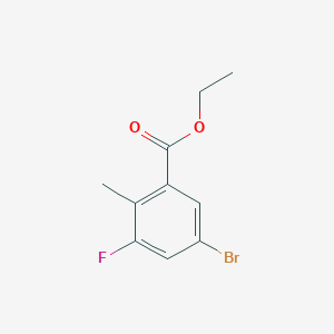 molecular formula C10H10BrFO2 B12968854 Ethyl 5-bromo-3-fluoro-2-methylbenzoate 