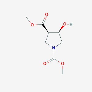 molecular formula C8H13NO5 B12968902 dimethyl (3R,4R)-4-hydroxypyrrolidine-1,3-dicarboxylate 
