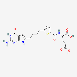 molecular formula C20H23N5O6S B12968926 N-({5-[4-(2-Amino-4-Oxo-4,7-Dihydro-1h-Pyrrolo[2,3-D]pyrimidin-6-Yl)butyl]thiophen-2-Yl}carbonyl)-L-Glutamic Acid 