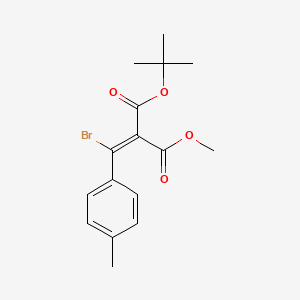 molecular formula C16H19BrO4 B12968974 (Z)-1-tert-Butyl 3-methyl 2-(bromo(p-tolyl)methylene)malonate 