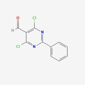 molecular formula C11H6Cl2N2O B12969124 4,6-Dichloro-2-phenylpyrimidine-5-carbaldehyde CAS No. 14160-92-0