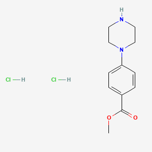 molecular formula C12H18Cl2N2O2 B12969249 Methyl 4-(piperazin-1-yl)benzoate dihydrochloride 