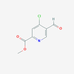 molecular formula C8H6ClNO3 B12969266 Methyl 4-chloro-5-formylpicolinate CAS No. 1260664-17-2