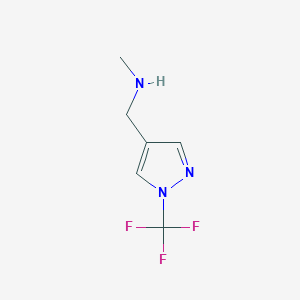 molecular formula C6H8F3N3 B12969275 N-Methyl-1-(1-(trifluoromethyl)-1H-pyrazol-4-yl)methanamine 