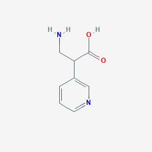molecular formula C8H10N2O2 B12969310 3-Amino-2-(pyridin-3-YL)propanoic acid 