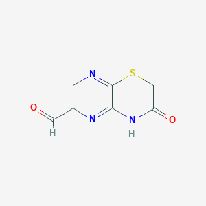 molecular formula C7H5N3O2S B12969313 3-Oxo-3,4-dihydro-2h-pyrazino[2,3-b][1,4]thiazine-6-carbaldehyde 