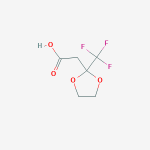 molecular formula C6H7F3O4 B1296939 (2-Trifluoromethyl-[1,3]dioxolan-2-yl)-acetic acid CAS No. 70976-13-5