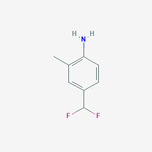 molecular formula C8H9F2N B12969434 4-(Difluoromethyl)-2-methylaniline 
