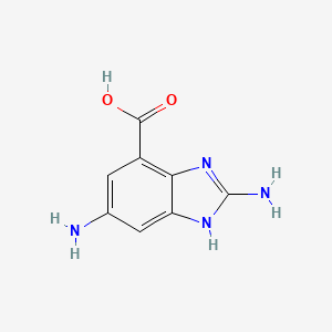 molecular formula C8H8N4O2 B12969583 2,5-Diamino-1H-benzo[d]imidazole-7-carboxylic acid 