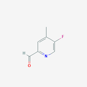 molecular formula C7H6FNO B12969619 5-Fluoro-4-methylpyridine-2-carbaldehyde 