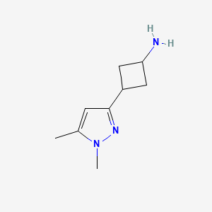molecular formula C9H15N3 B12969675 trans-3-(1,5-Dimethyl-1H-pyrazol-3-yl)cyclobutanamine 