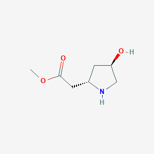 molecular formula C7H13NO3 B12969753 Methyl 2-((2S,4R)-4-hydroxypyrrolidin-2-yl)acetate 