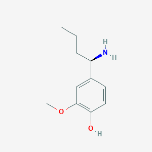molecular formula C11H17NO2 B12969798 (R)-4-(1-Aminobutyl)-2-methoxyphenol 