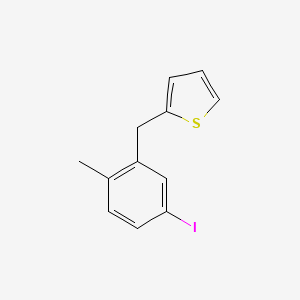 molecular formula C12H11IS B12969830 2-(5-Iodo-2-methylbenzyl)thiophene 