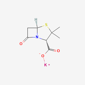 molecular formula C8H10KNO3S B12969854 Potassium (2S-cis)-3,3-dimethyl-7-oxo-4-thia-1-azabicyclo(3.2.0)heptane-2-carboxylate CAS No. 4027-63-8