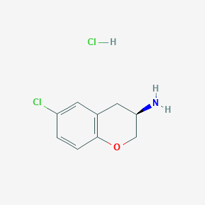 molecular formula C9H11Cl2NO B12969857 (R)-6-chlorochroman-3-amine hydrochloride 