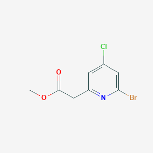 molecular formula C8H7BrClNO2 B12969888 Methyl 2-(6-bromo-4-chloropyridin-2-yl)acetate 