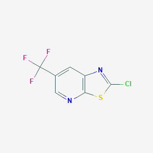molecular formula C7H2ClF3N2S B12969908 2-Chloro-6-(trifluoromethyl)thiazolo[5,4-B]pyridine CAS No. 99520-99-7