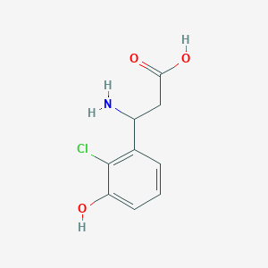 molecular formula C9H10ClNO3 B12969916 3-Amino-3-(2-chloro-3-hydroxyphenyl)propanoic acid 