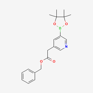 molecular formula C20H24BNO4 B12969931 Benzyl 2-(5-(4,4,5,5-tetramethyl-1,3,2-dioxaborolan-2-yl)pyridin-3-yl)acetate 