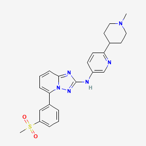 molecular formula C24H26N6O2S B12969949 N-(6-(1-Methylpiperidin-4-yl)pyridin-3-yl)-5-(3-(methylsulfonyl)phenyl)-[1,2,4]triazolo[1,5-a]pyridin-2-amine 