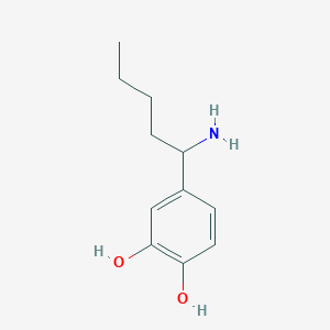 molecular formula C11H17NO2 B12969970 4-(1-Aminopentyl)benzene-1,2-diol 