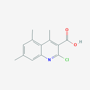 molecular formula C13H12ClNO2 B12969974 2-Chloro-4,5,7-trimethylquinoline-3-carboxylic acid 