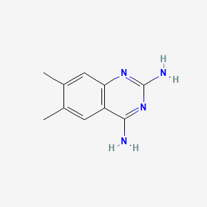 molecular formula C10H12N4 B12969995 2,4-Quinazolinediamine, 6,7-dimethyl- CAS No. 27018-17-3