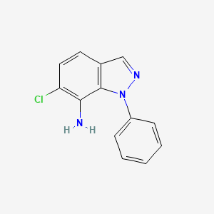 molecular formula C13H10ClN3 B12970042 6-Chloro-1-phenyl-1H-indazol-7-amine 