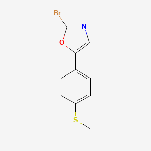 molecular formula C10H8BrNOS B12970047 2-Bromo-5-(4-(methylthio)phenyl)oxazole 