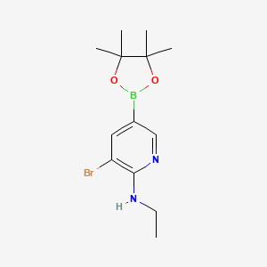 molecular formula C13H20BBrN2O2 B12970077 3-Bromo-N-ethyl-5-(4,4,5,5-tetramethyl-1,3,2-dioxaborolan-2-yl)pyridin-2-amine 