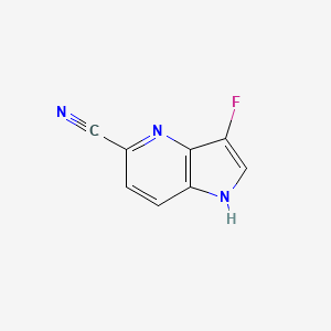 molecular formula C8H4FN3 B12970102 3-Fluoro-1H-pyrrolo[3,2-b]pyridine-5-carbonitrile 