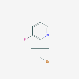molecular formula C9H11BrFN B12970159 2-(1-Bromo-2-methylpropan-2-yl)-3-fluoropyridine 