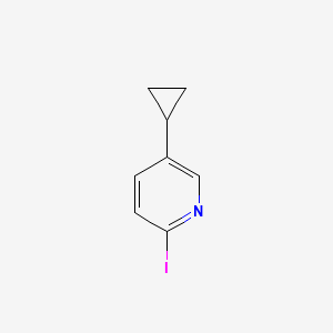 molecular formula C8H8IN B12970168 5-Cyclopropyl-2-iodopyridine 