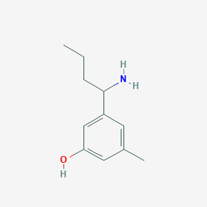molecular formula C11H17NO B12970171 3-(1-Aminobutyl)-5-methylphenol 