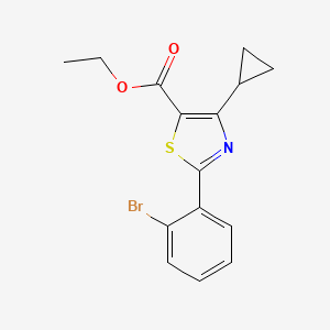 molecular formula C15H14BrNO2S B12970172 Ethyl 2-(2-bromophenyl)-4-cyclopropylthiazole-5-carboxylate 