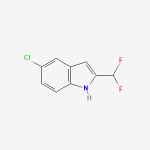molecular formula C9H6ClF2N B12970173 5-Chloro-2-(difluoromethyl)-1H-indole 