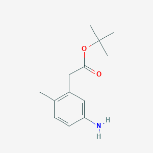 molecular formula C13H19NO2 B12970224 tert-Butyl 2-(5-amino-2-methylphenyl)acetate 