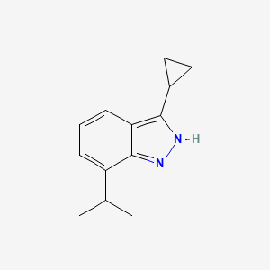 molecular formula C13H16N2 B12970226 3-cyclopropyl-7-isopropyl-1H-indazole 