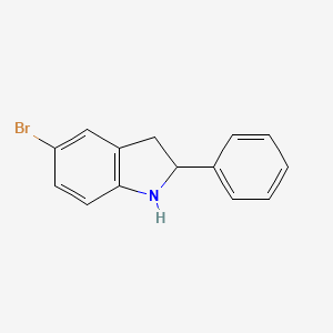 molecular formula C14H12BrN B12970293 5-Bromo-2-phenylindoline 